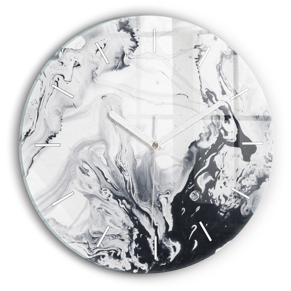 Horloge ronde murale Marbre abstrait à l'encre
