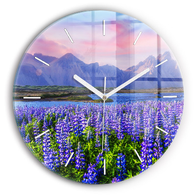 Horloge ronde Vue d'une montagne en Islande