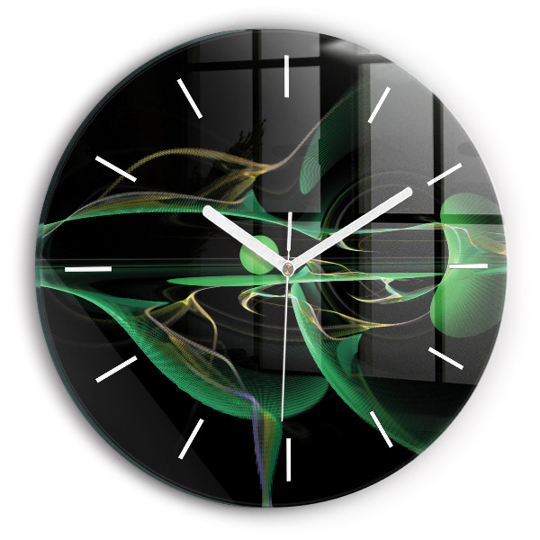 Horloge ronde Abstraction verte