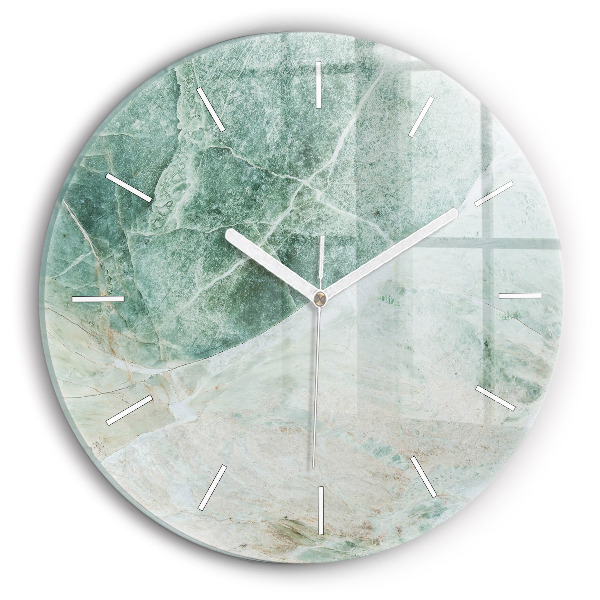 Horloge ronde en verre Texture de pierre marbrée