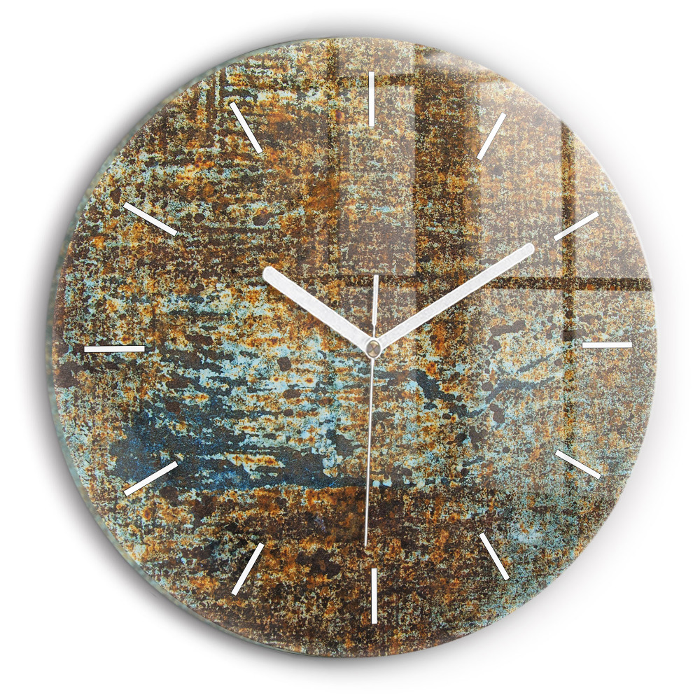 Horloge ronde en verre Texture vieux métal