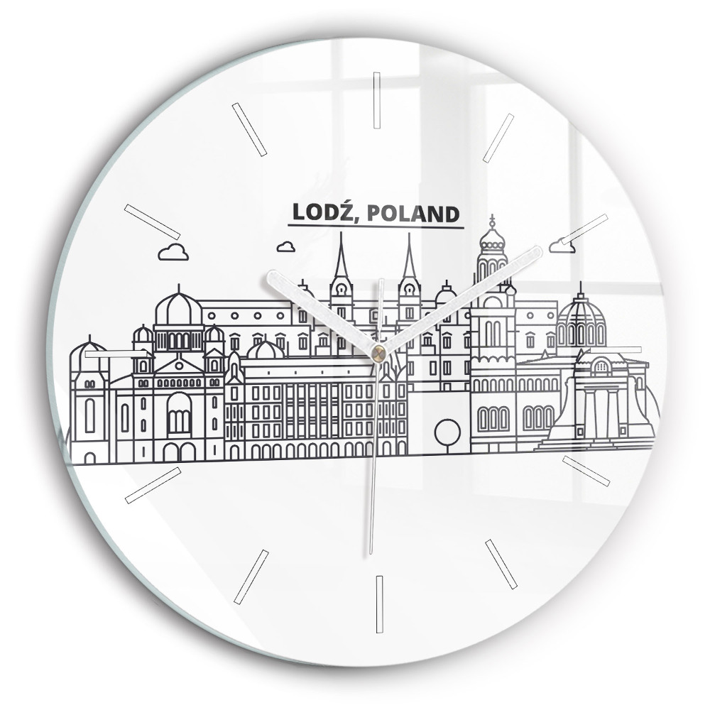 Horloge ronde en verre Łódź architecture panorama
