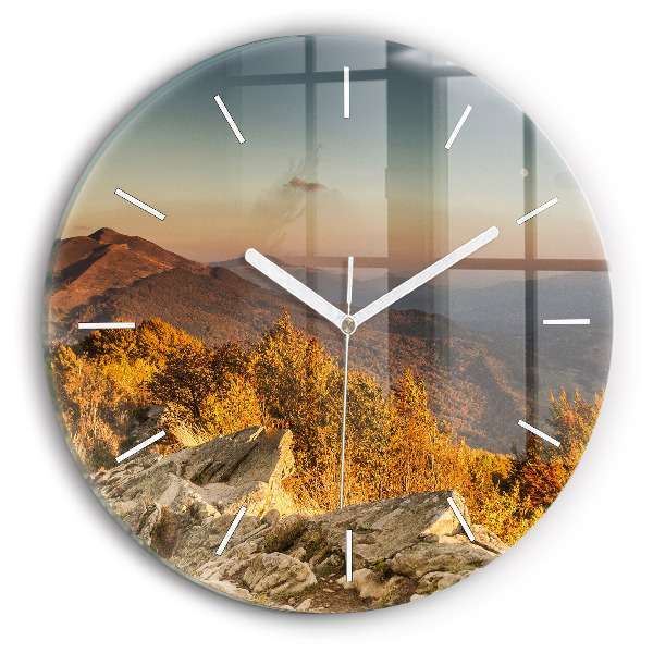 Horloge ronde murale Montagnes Bieszczady