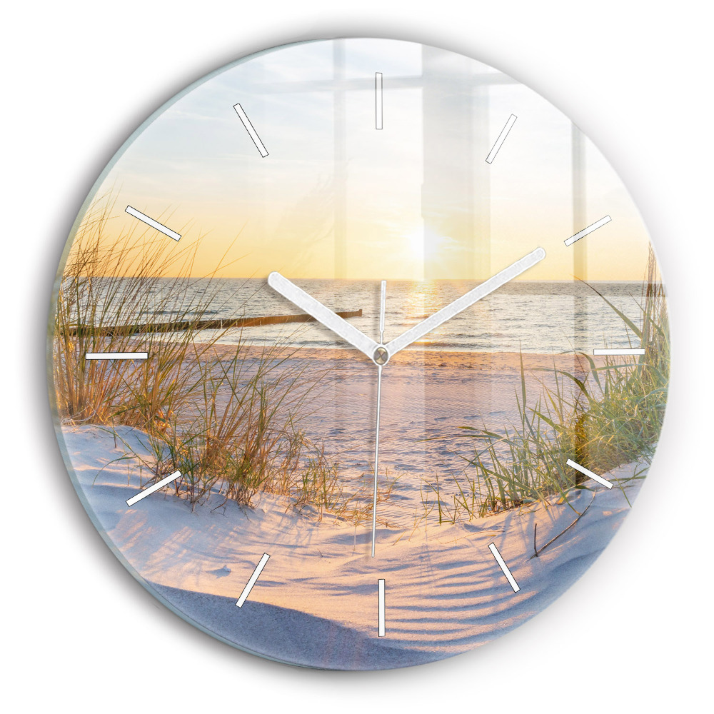 Pendule murale ronde Coucher de soleil sur la mer
