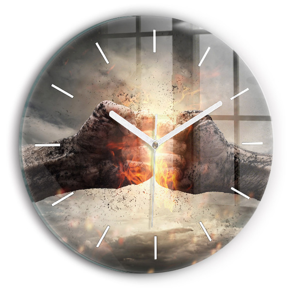 Horloge ronde murale Force des poings