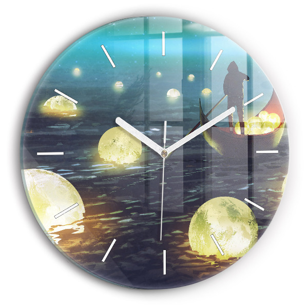 Horloge ronde en verre Abstraction