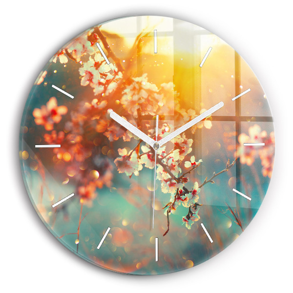 Horloge ronde Fleurs de printemps