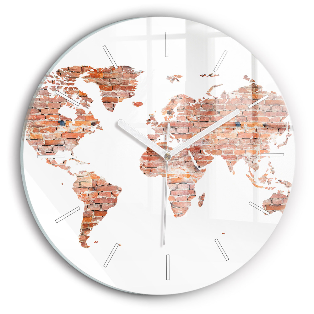 Horloge ronde Ancienne carte en briques