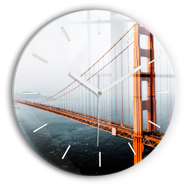 Horloge ronde en verre Pont du Golden Gate