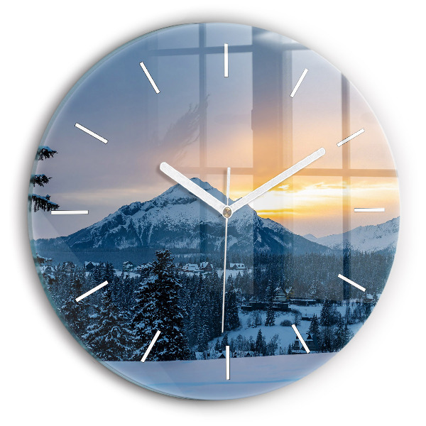 Horloge ronde Paysage de montagne