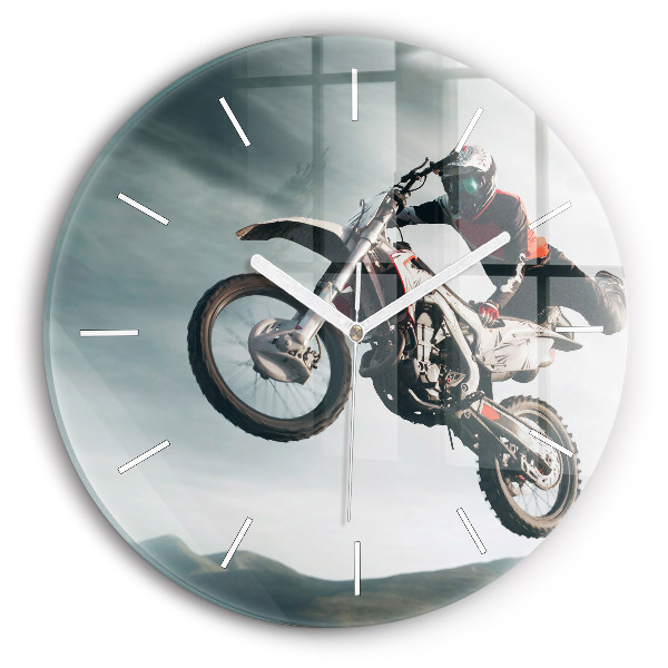 Horloge ronde murale Moto style adrénaline