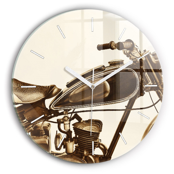 Horloge ronde Moto sépia Vintage