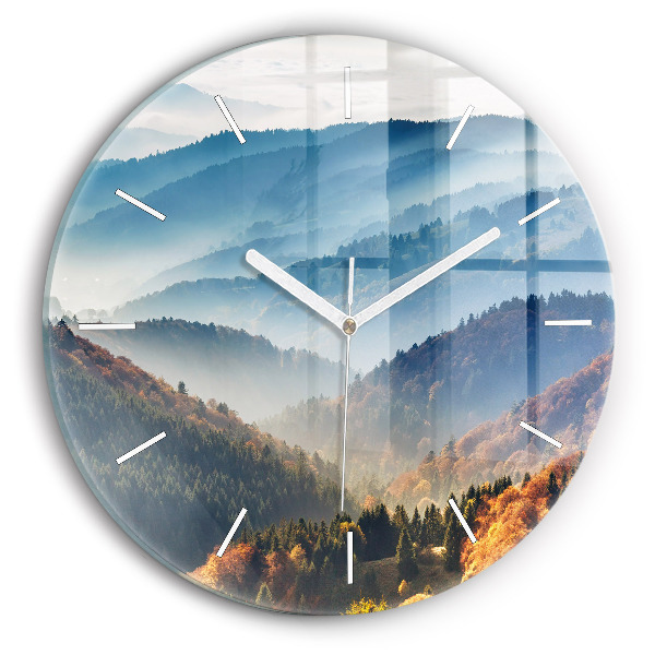 Horloge ronde en verre Paysage de montagne