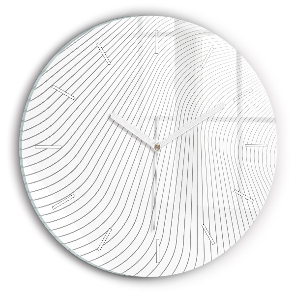 Horloge ronde en verre Lignes abstraites