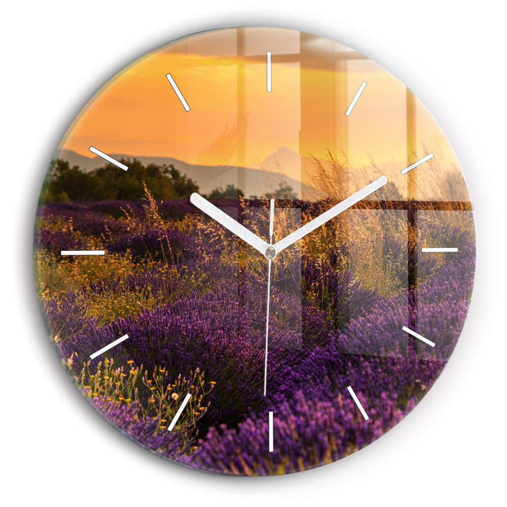 Horloge ronde murale Prairie de lavande France