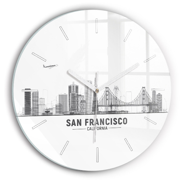 Horloge ronde Ligne d'horizon de San Francisco