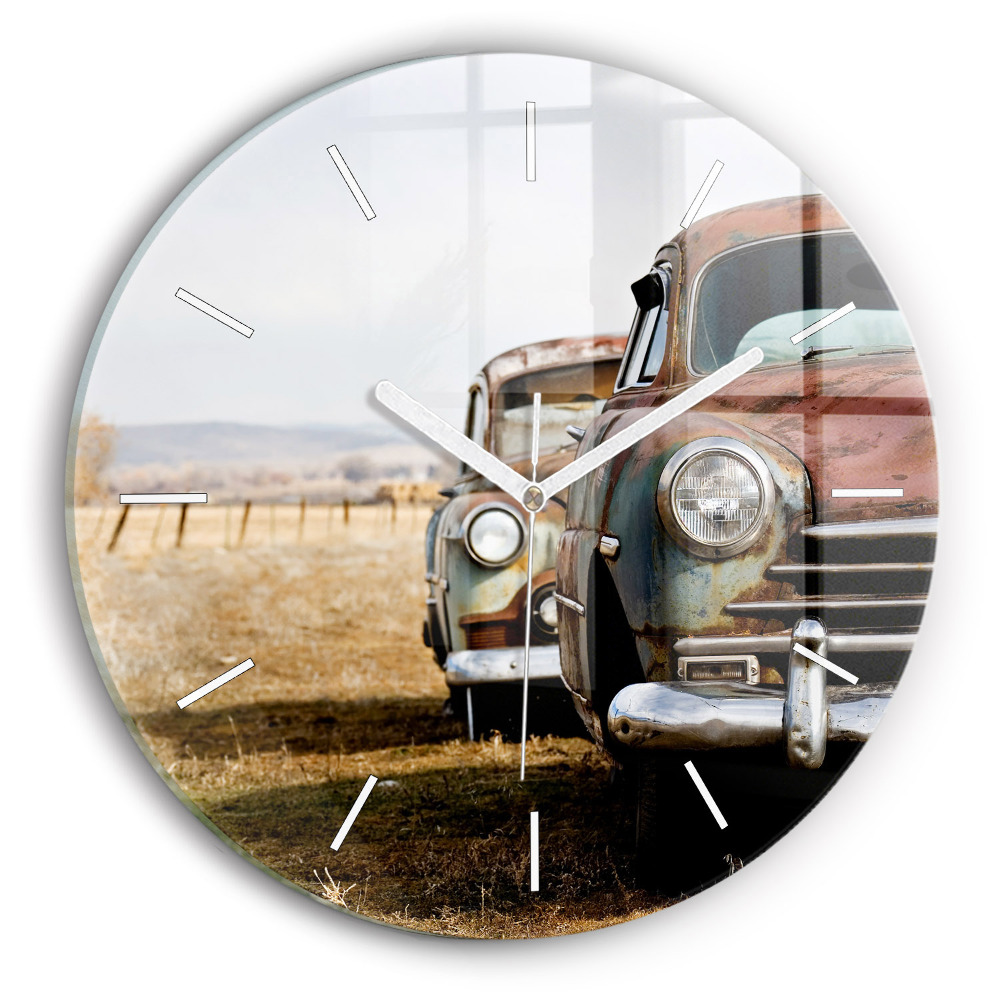 Horloge ronde Vieilles voitures