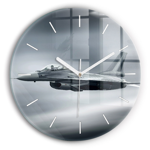 Horloge ronde murale Avion militaire