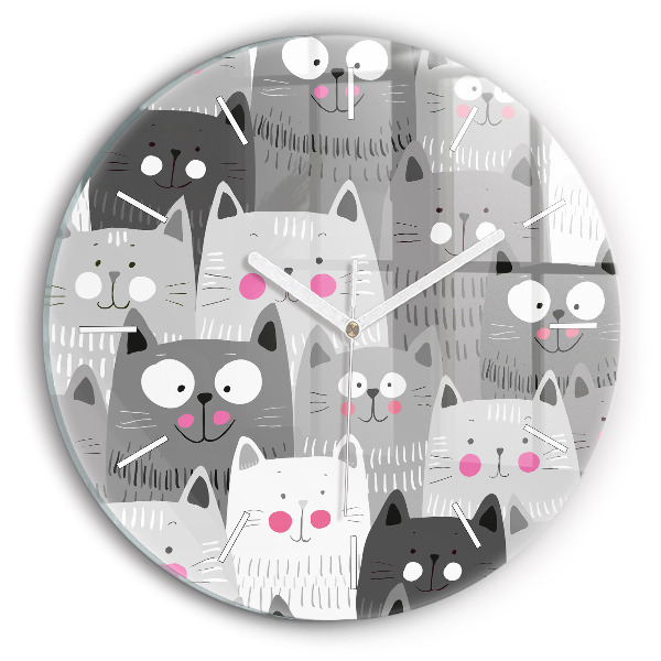 Horloge ronde Motif avec des chats