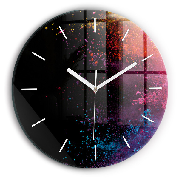 Horloge ronde Une explosion de couleurs