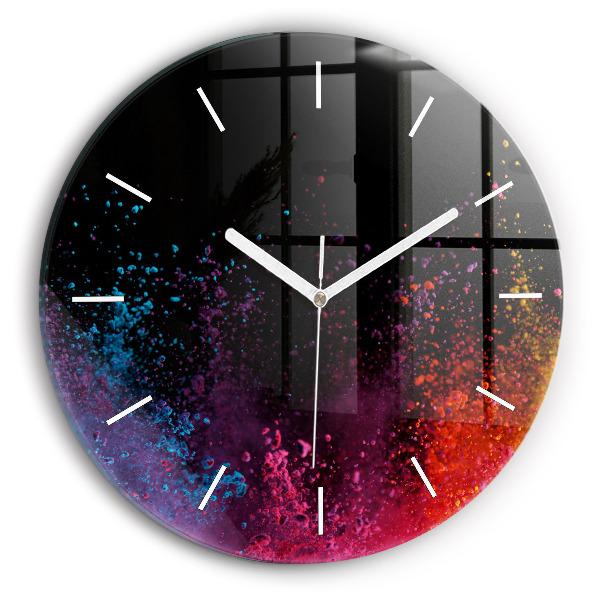 Horloge ronde murale Une explosion de couleurs