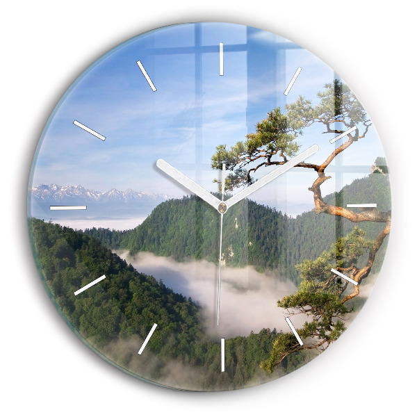 Horloge ronde murale Pic Sokolica dans les montagnes Pieniny