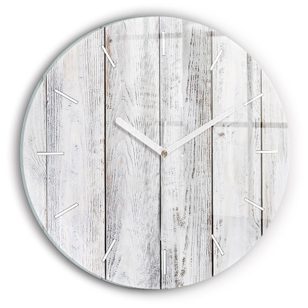 Horloge ronde en verre Planches peintes