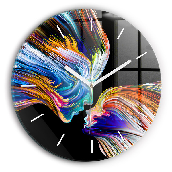 Horloge ronde en verre Art émotionnel