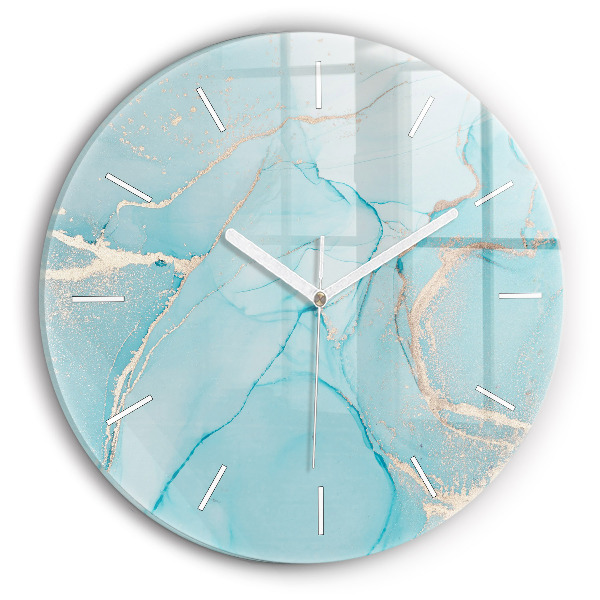 Horloge ronde en verre Marbre décoratif