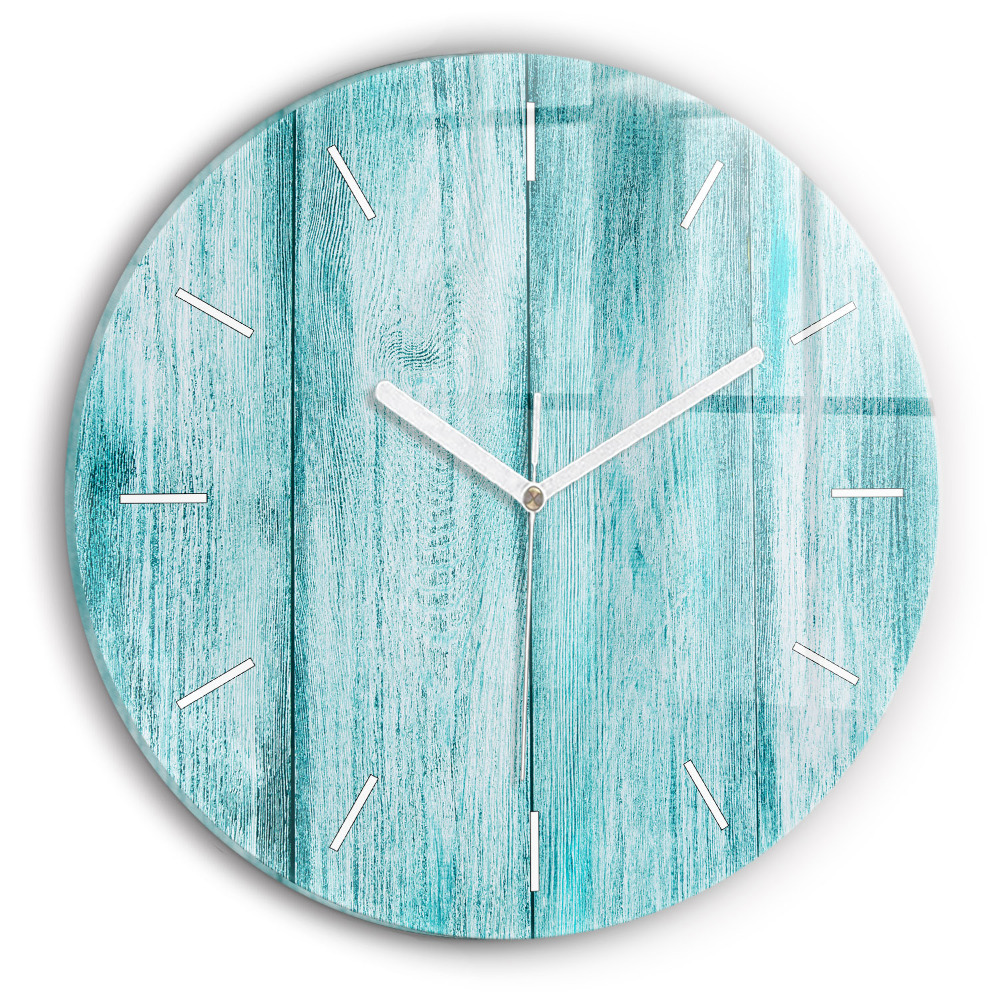 Horloge ronde murale Vieux bois bleu