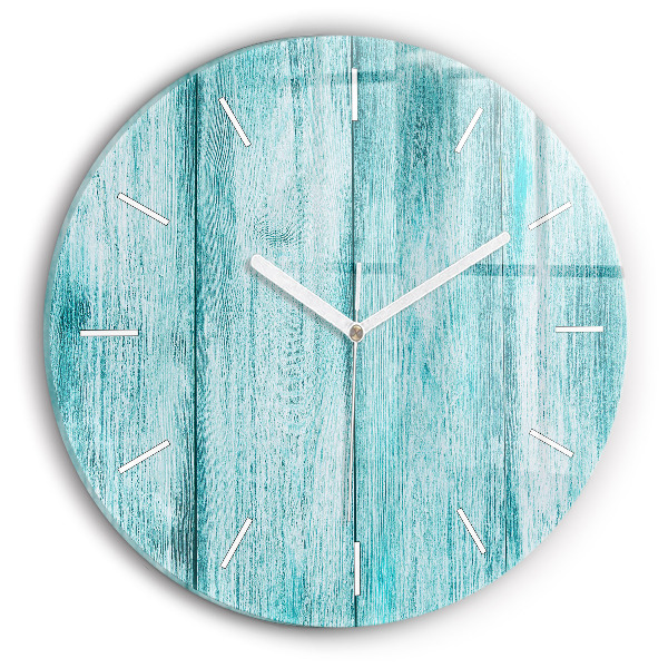 Horloge ronde murale Vieux bois bleu