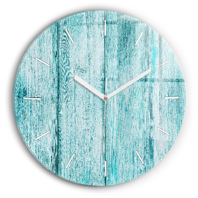Horloge ronde murale Vieux bois bleu
