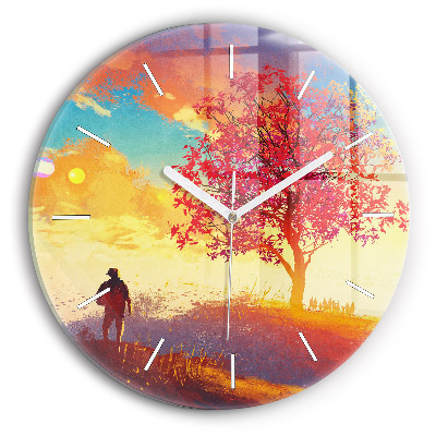 Horloge ronde Paysage d'automne