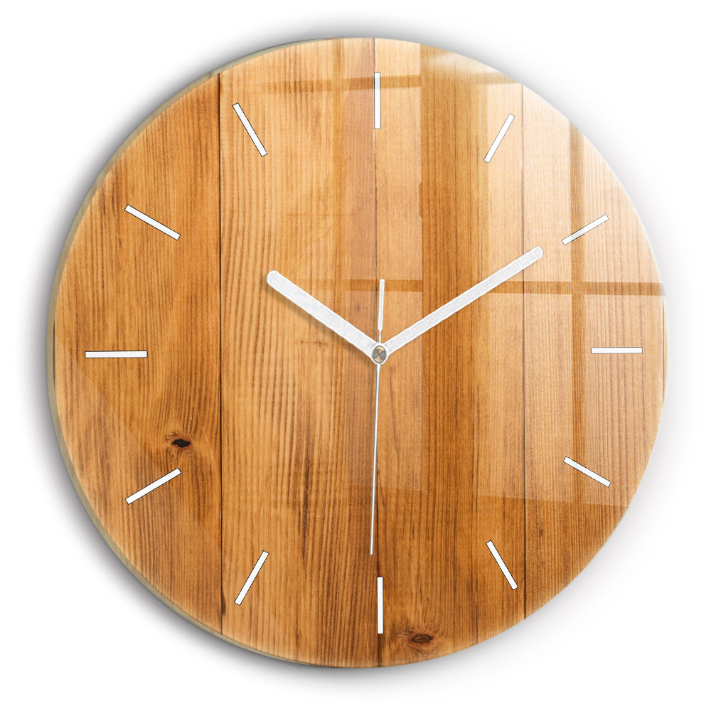 Horloge ronde murale Planches en bois