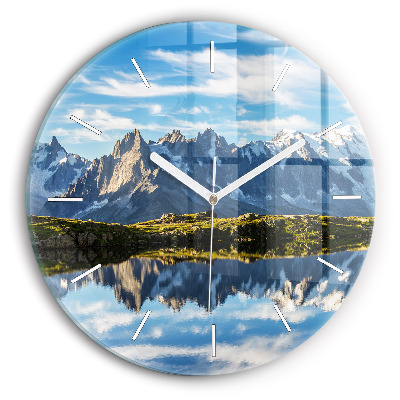 Horloge ronde en verre Vallée de Chamonix, Alpes