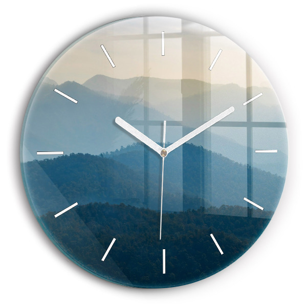 Horloge ronde murale Paysage abstrait de montagne