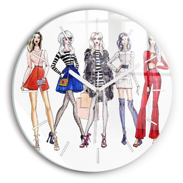 Pendule murale ronde Filles à la mode