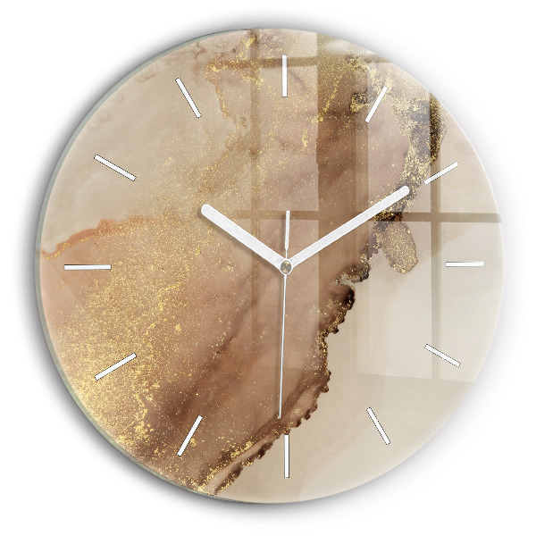 Horloge ronde murale Art moderne beige