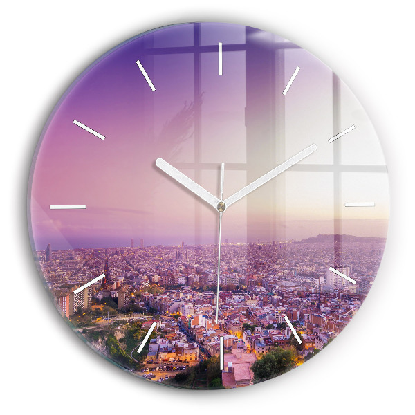 Horloge ronde en verre Barcelone Bunkers El Carmel