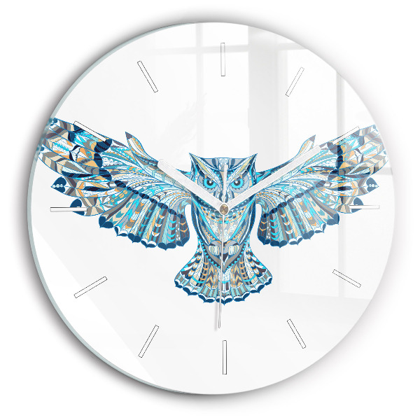 Horloge ronde en verre Hibou en vol