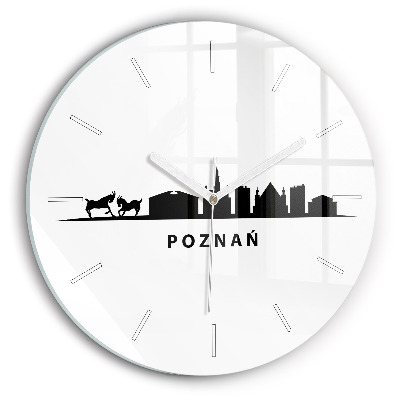Horloge ronde Graphique de la ligne d'horizon de Poznan