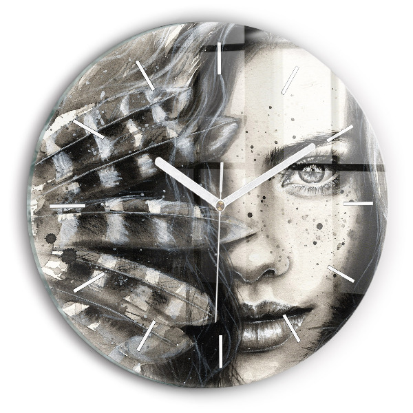 Horloge ronde murale Portrait peint