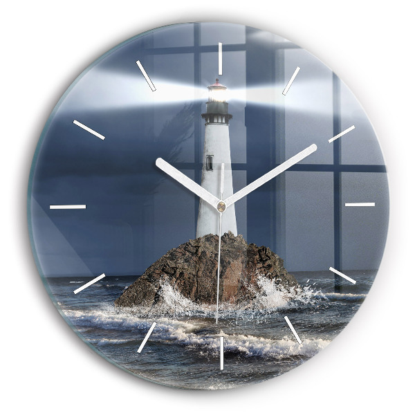 Horloge ronde en verre Phare