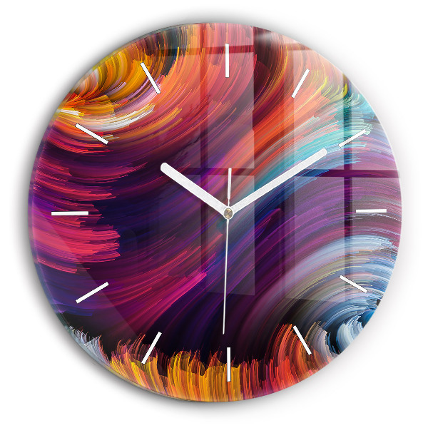 Horloge ronde en verre Vente abstraite