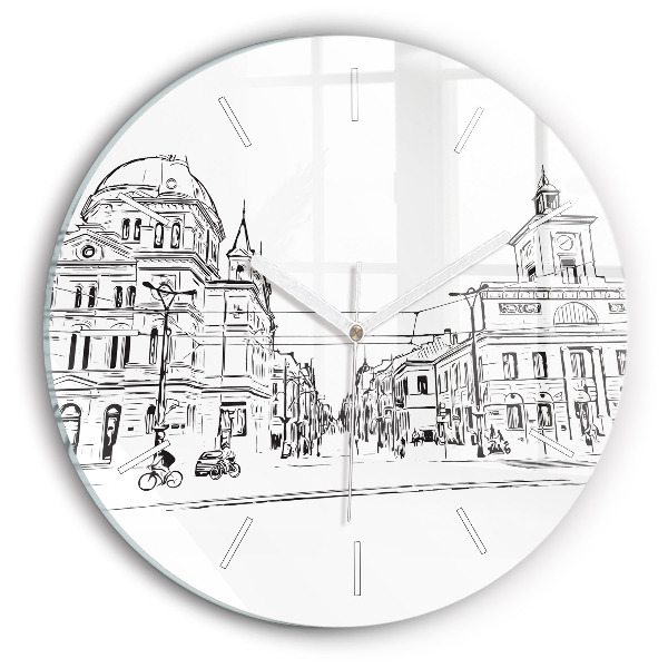 Horloge ronde murale Illustration de la ville de Poznan