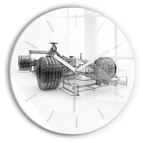 Horloge ronde en verre Structure d'une voiture de F1