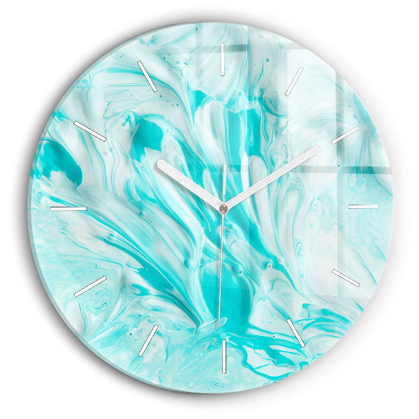 Horloge ronde Abstraction bleue