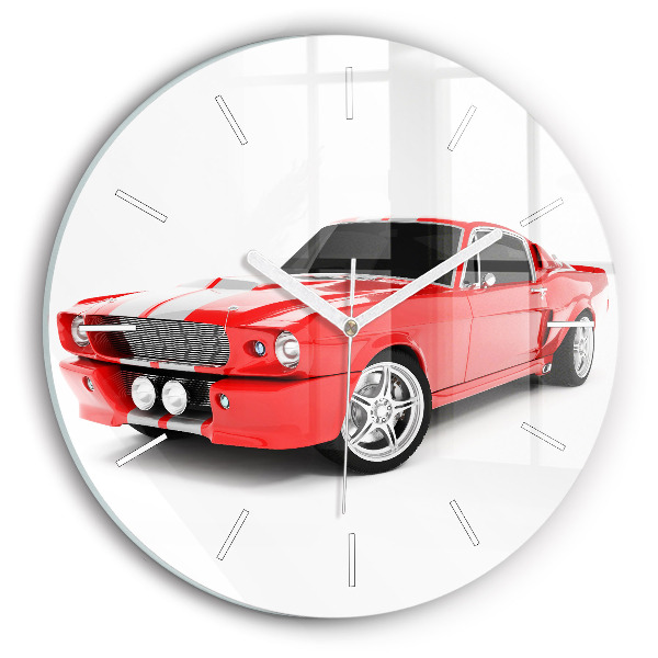 Horloge ronde en verre Voiture de sport