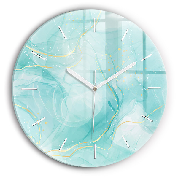 Horloge ronde en verre Marbre abstrait