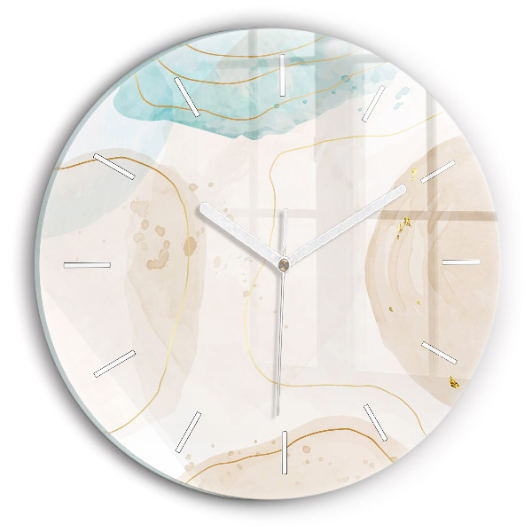 Horloge ronde en verre Taches d'aquarelle